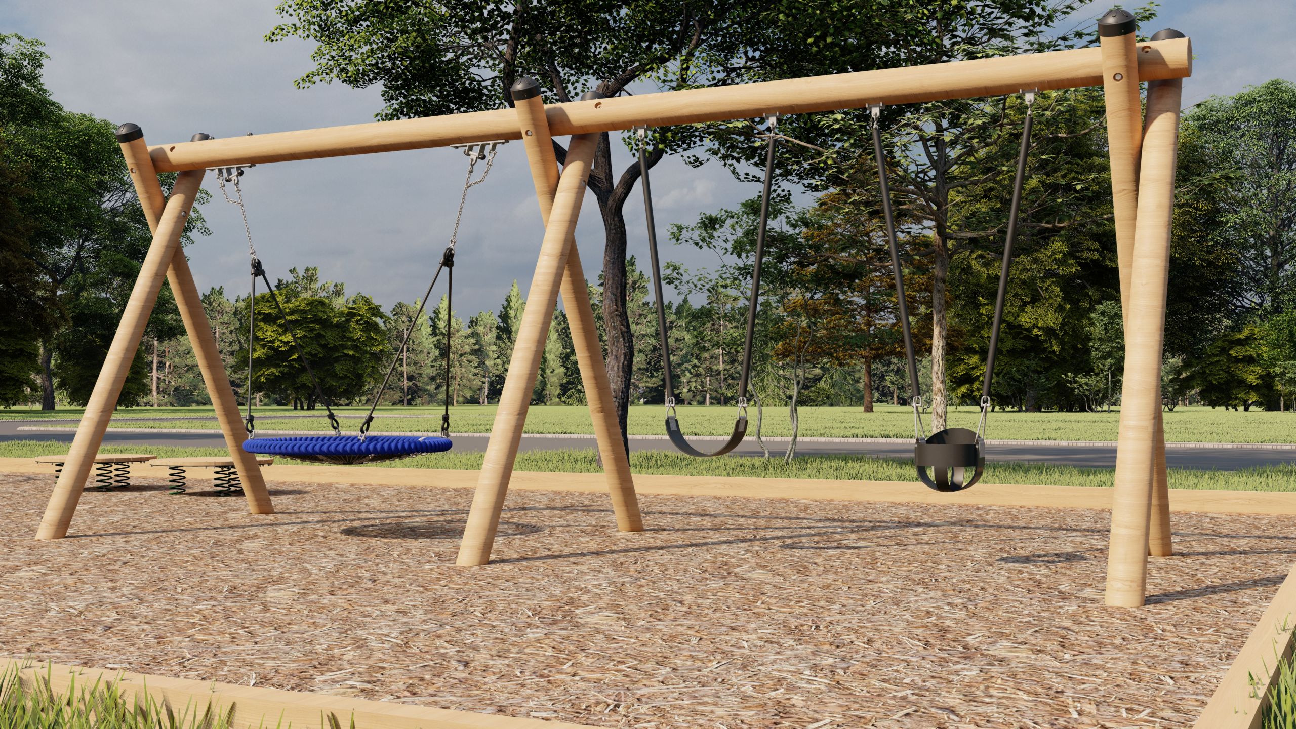 Matai Road Reserve playground - option 1 image of swings.